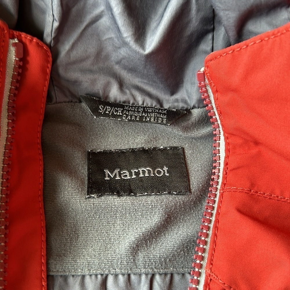 Marmot kids jacket ,Windbreaker,Cold weather,Orange/Gray,size S - Picture 2 of 8